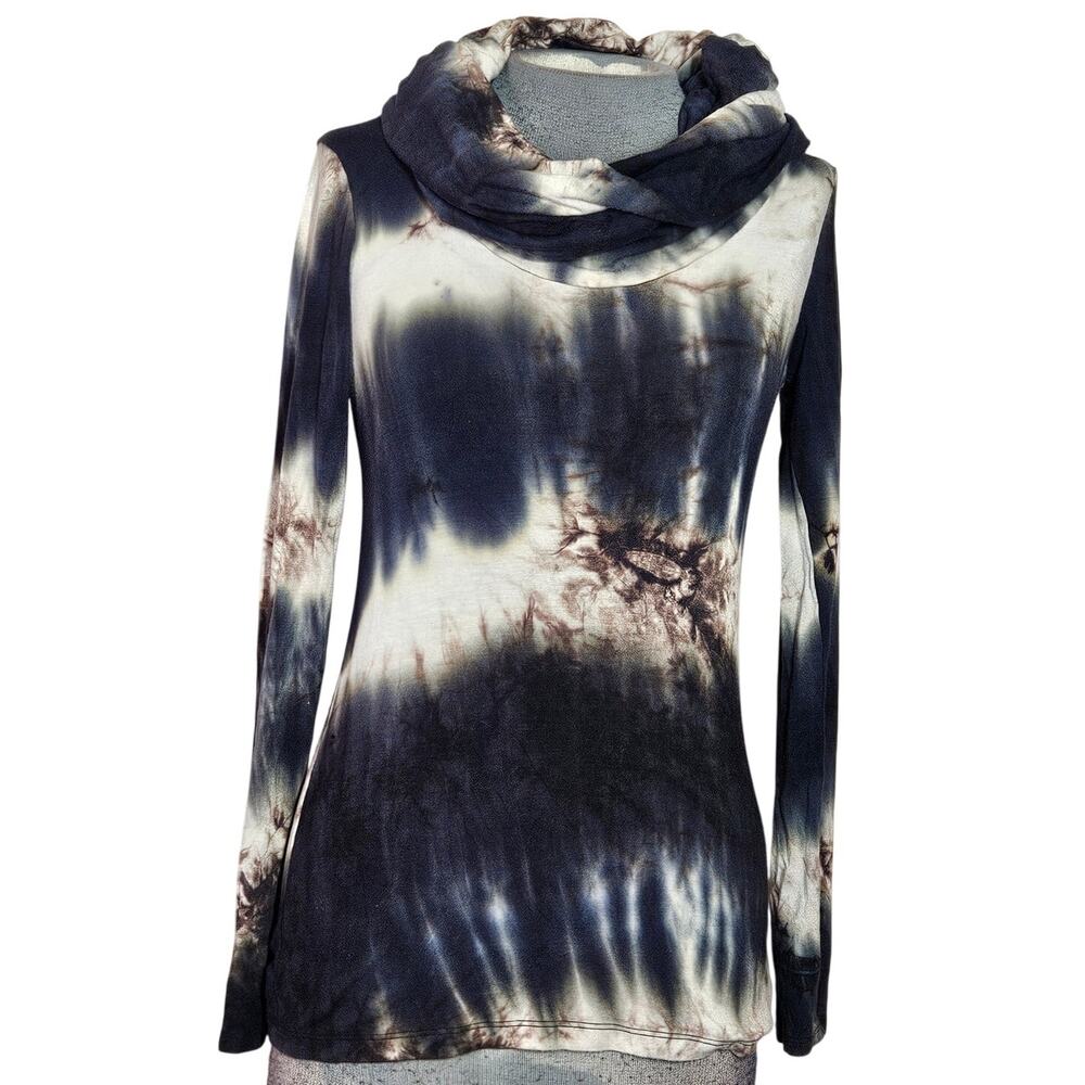 Renee C Made in the USA Tie Die Cowl Neck Top Size Small